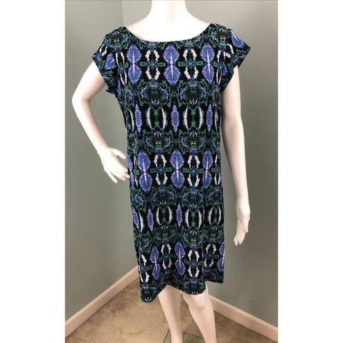 Sam Edelman NWT Women's  Cap Sleeve Illusion Panel Shift Dress Sz Large