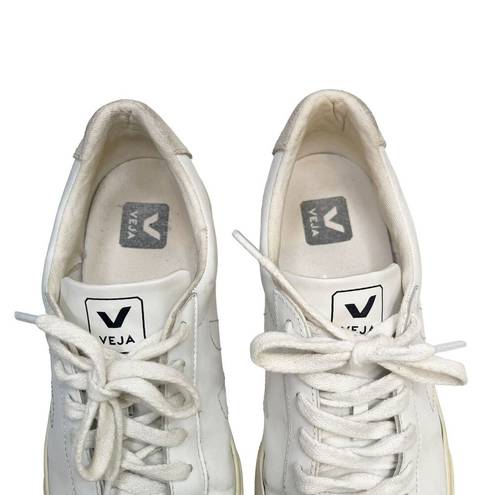 VEJA  Esplar Sneakers Casual White Leather Suede Lace Up Shoes Women's Size 9