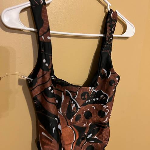 Mara Hoffman NWT  Swim Idalia brown & black one piece swimsuit small