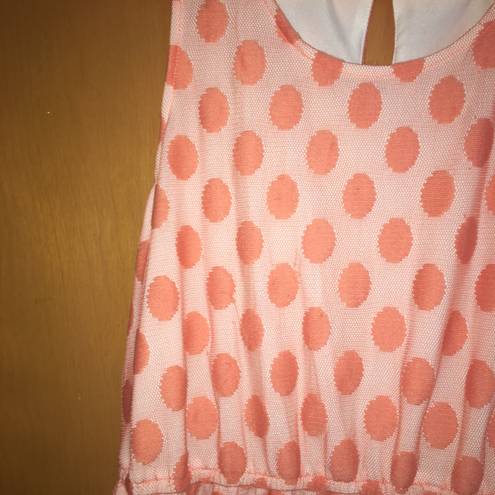 Ultra Pink Little orange flowy polka dot dress