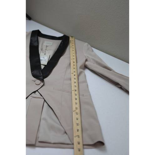 Michelle Mason Mason by  Womens Blazer Jacket 6 Beige Black Single Vent