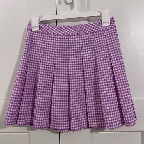 Aritzia  Sunday Best Mini Skirt Women Size 4 High Waist Plaid
Pleated Pink White