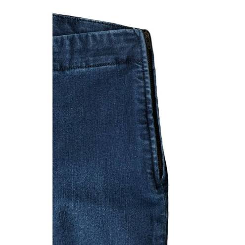 Talbots  Heritage Ankle Skinny Jeans Womens Blue Denim Side Zip Dark Wash Size 8