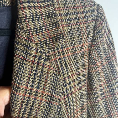 Houndstooth Vintage wool blend  plaid blazer jacket