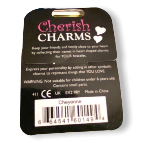 Cherish  Charms CHEYENNE Name Bracelet Charm NEW NWT Silvertone Silver Tone