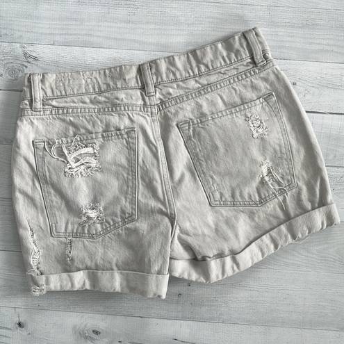 ALLSAINTS  Light Gray Faded Ripped Denim Shorts Size 29