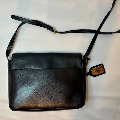 Ralph Lauren Vintage Y2K  Genuine Leather Bramley Messenger Black Crossbody Bag