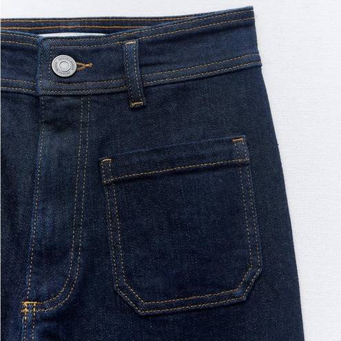 ZARA ZW Marine High Rise Straight Pocket Jeans | Sz 8