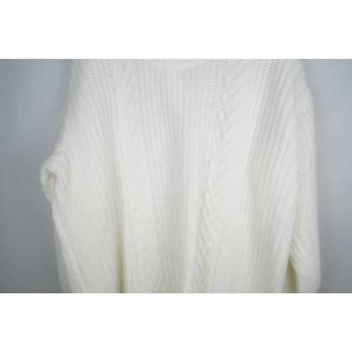 Torrid  Cable Sweater Tie Back Neckline Ivory Pullover Knit Long Sleeve Size 3