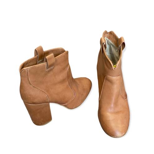 Neiman Marcus Genuine Leather Tan  Collection Ankle Boots