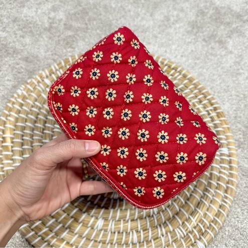 Vera Bradley  Retired Classic Red Floral Quilted Cosmetic Bag Pouch