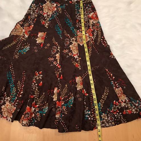 Coldwater Creek  floral skirt brown Size XS