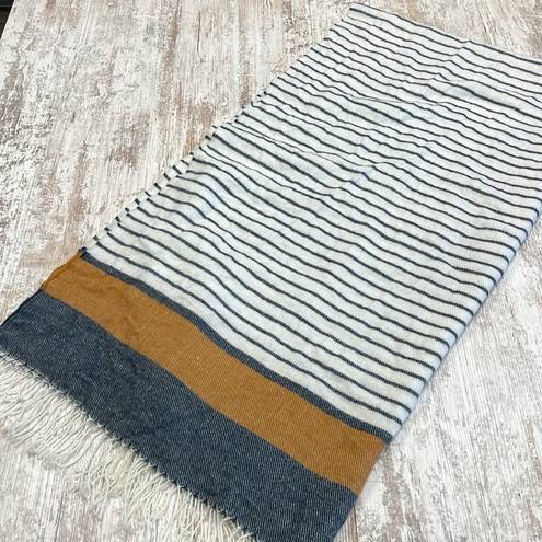 Abercrombie & Fitch  Blue Stripe Fringed Blanket Scarf