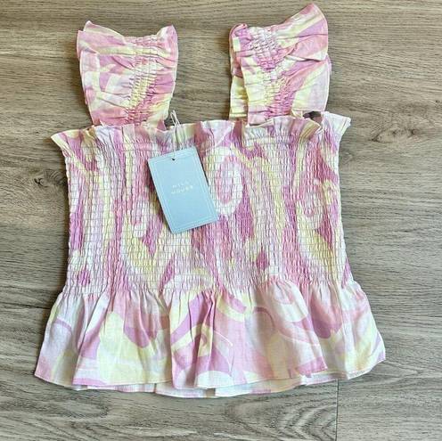 Hill House  The Paz Top and Skirt Set Linen in Candy Kaleidoscope Size M NWT