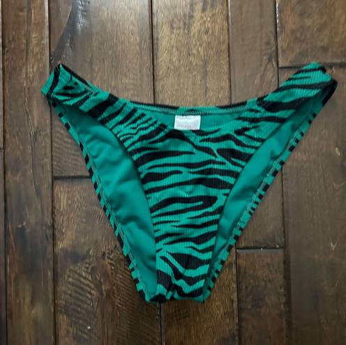 Xhileration Green Zebra Bikini Bottom Size M