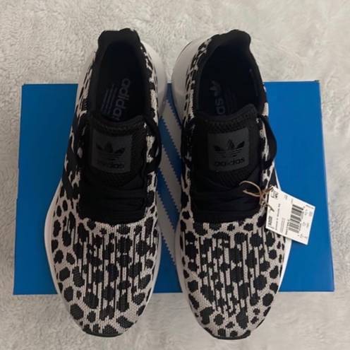 Adidas Swift Run Leopard-Print Shoe, Size: 7.5