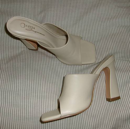 cream mule heels Tan Size 6.5