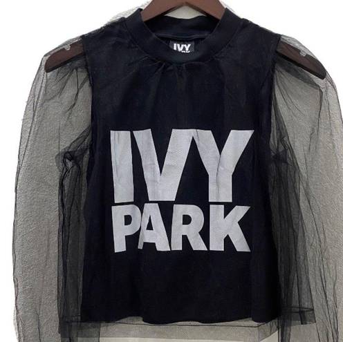 Ivy Park NWT  Black Festival Tulle Top XXS