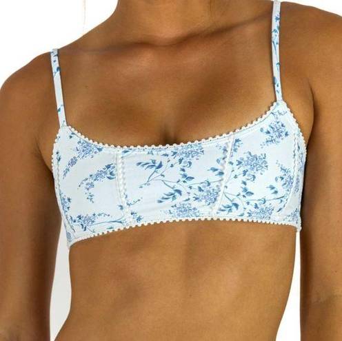 Elysiian  Nantucket Bikini Top- Blue Floral