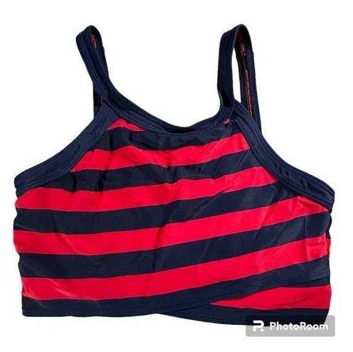 DKNY  Swim Women's Medium Red and Black Stripe Bikini Top