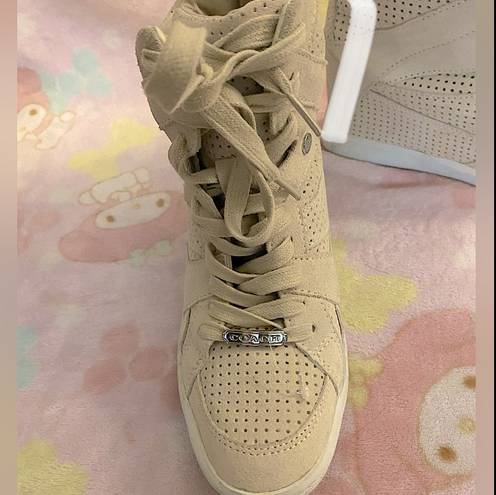 Coach Alexis Suede beige hightop sneakers (NEW) 8.5-9