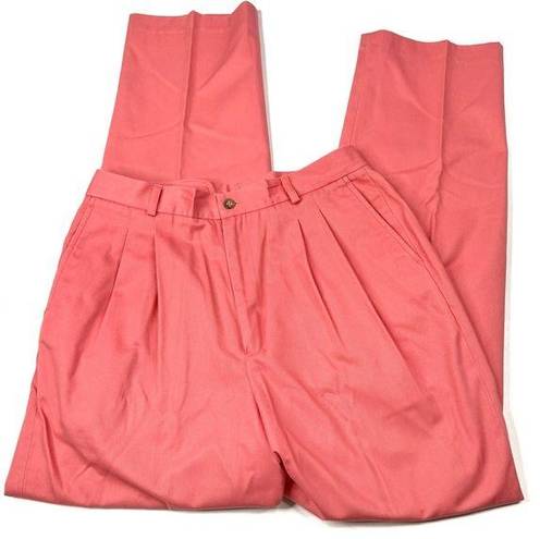 Orvis  | Vintage Pink Coral Cotton Blend High Waist Pants MADE IN USA 12