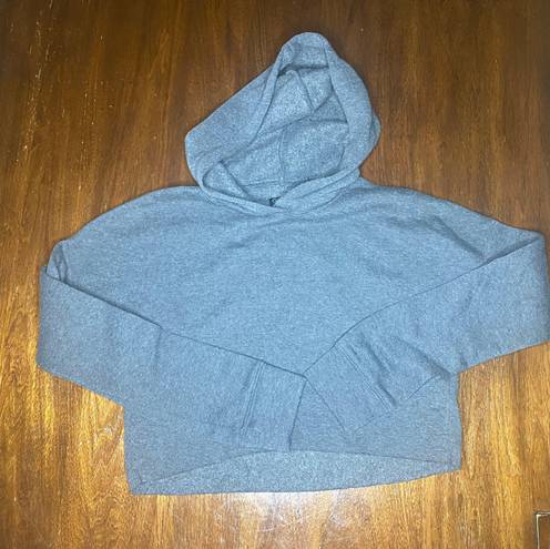 Ci Sono Cropped Hoodie Charcoal Gray