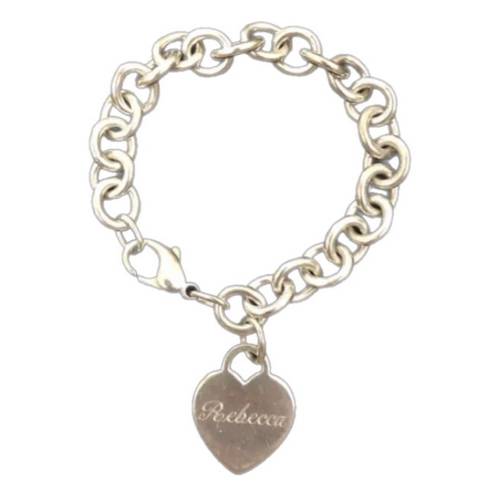 Tiffany & Co. Heart Tag Charm Bracelet in Sterling Silver Engraved 