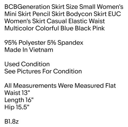 BCBGeneration  Skirt Size Small Women's Mini Skirt Pencil Skirt Bodycon Skirt EUC Women's Skirt 