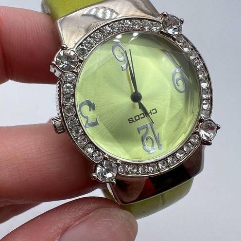 Chico's Chico’s Chartreuse Band Rhinestone Watch