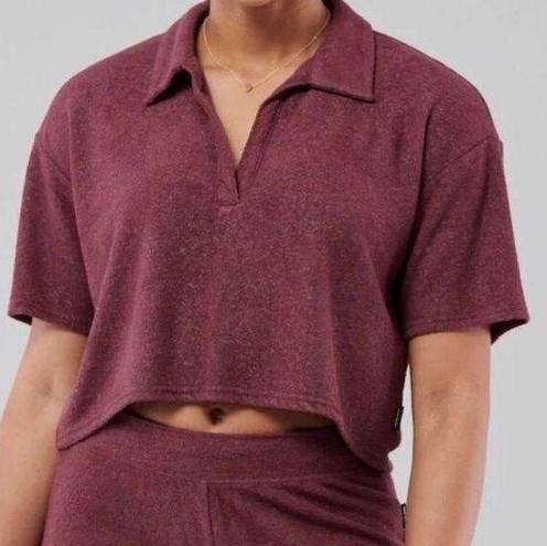 Gilly Hicks Maroon Terrycloth Polo Women’s Medium