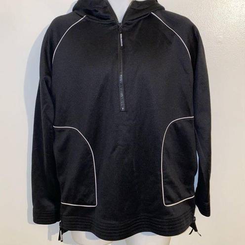 Good American  Performance 1/2 Zip Black Hoodie Tunic Small