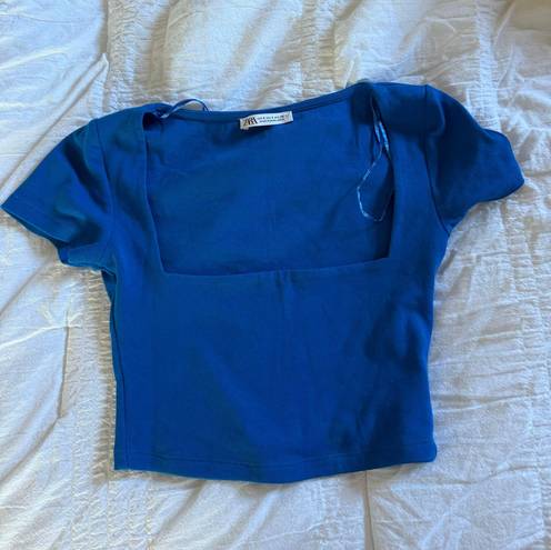 ZARA Blue Crop Top