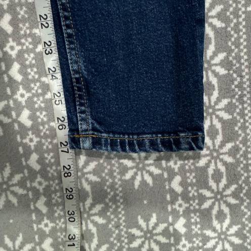 RE/DONE ReDone Originals High Rise Ankle Crop In Midnight Blue Button Fly Size 24