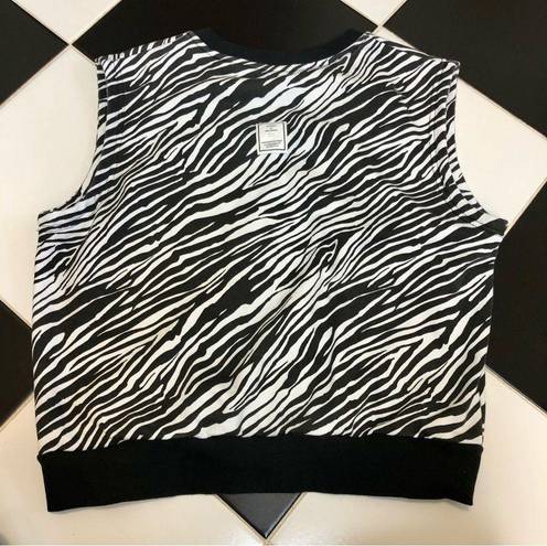 Collegiate Outfitters Oversized Sleeveless Sweater Vest Boxy Zebra Stripe Academia size Med