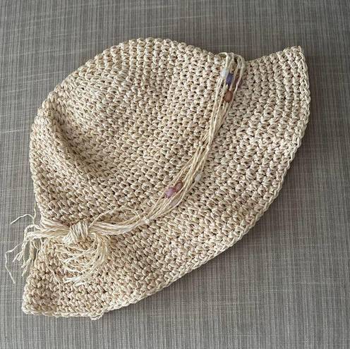 Krass&co Golden Grove Trading  Woven Sun Hat with Beading Detail Size S/M
