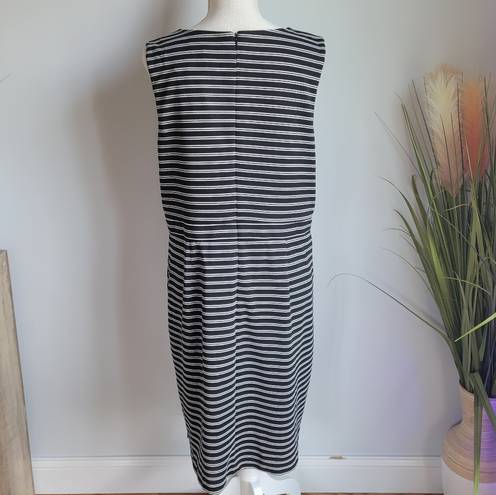 Hutch Anthropologie,  New, Indira Asymmetrical Black White Striped Dress, XL