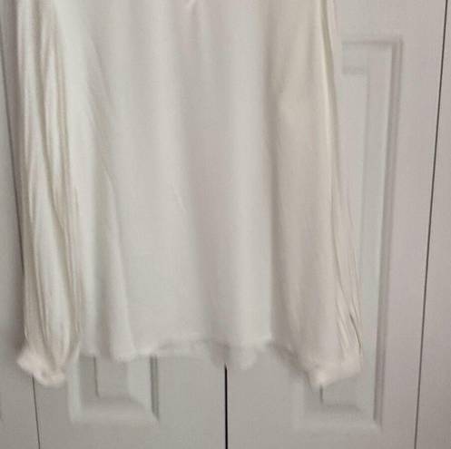 J.Crew  Factory Pleated-sleeve Top Cream White Size M NWT