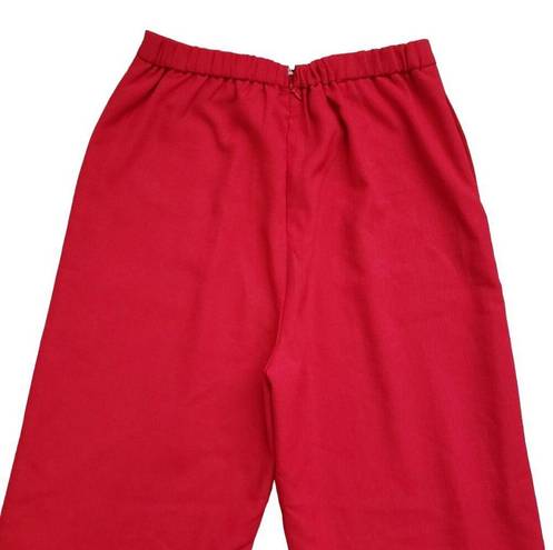 Lulus  Pants Womens Large Red High Waisted Trouser Wide Leg Pockets Office