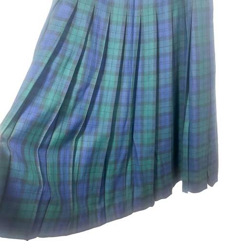 Pendleton  Tartan Plaid Wool Pleated Midi Skirt Size 14