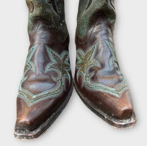 Corral Turquoise Inlay Leather Cowboy Boots