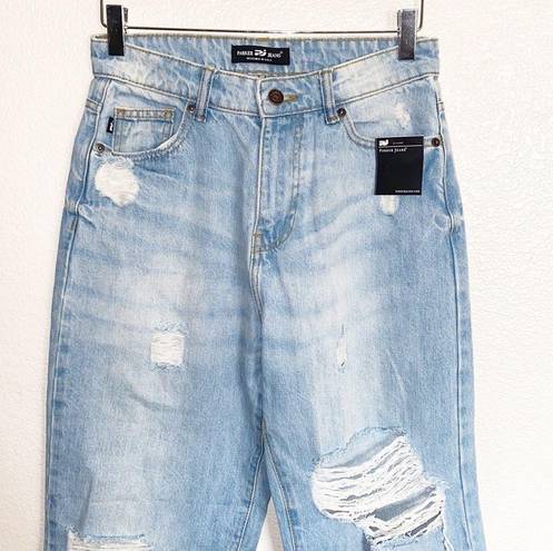 Parker  Jeans Light Wash Distressed 100% Algodon High Rise Wide Leg Jeans