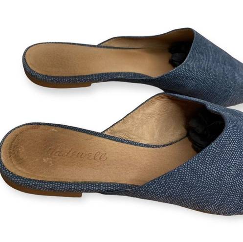 Madewell  Remi Mules in Blue Stamped Lizard leather women’s size 9.5 US