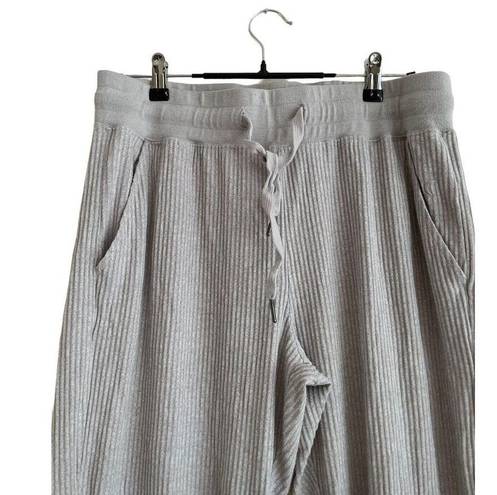 Zyia ‎ Active Jogger Sweatpants Women Size XL Light Gray Ribbed Lounge Comfort