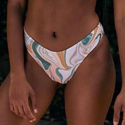 Beach Riot NEW Free People  Hi Cut Cheeky Vanessa Marble Bikini Bottom Medium