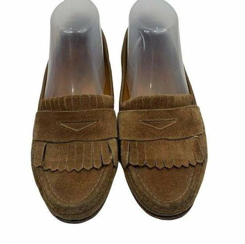 Krass&co Fieramosca &  Brown Suede Leather Penny Loafer Shoe Slip On Women’s Size 7.5 M