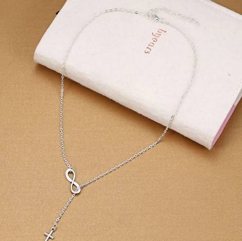 infinity Women Fashion Silver  Cross Pendant Chunky Choker Necklace ( 5/20$ )