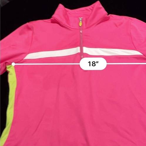 EP Pro  Tour Tech Long Sleeve 1/4 zip Top bright pink size small