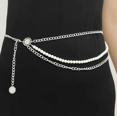 Boho Retro Style Multilayer Silver Plated Alloy Adjustable Waist Chain