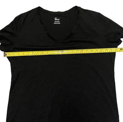 Felina  Black V Neck Cotton Short Sleeve Shirt XX-Large